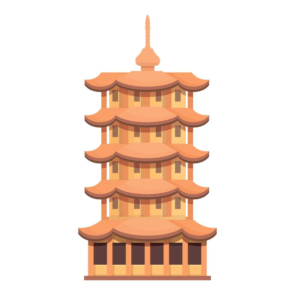 Garden pagoda icon cartoon vector. China building vector