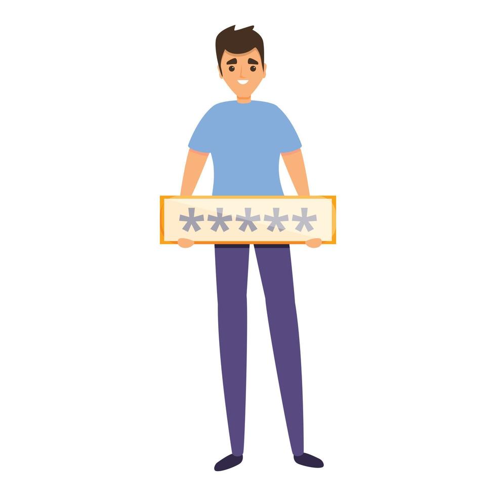 Password privacy icon, cartoon style vector