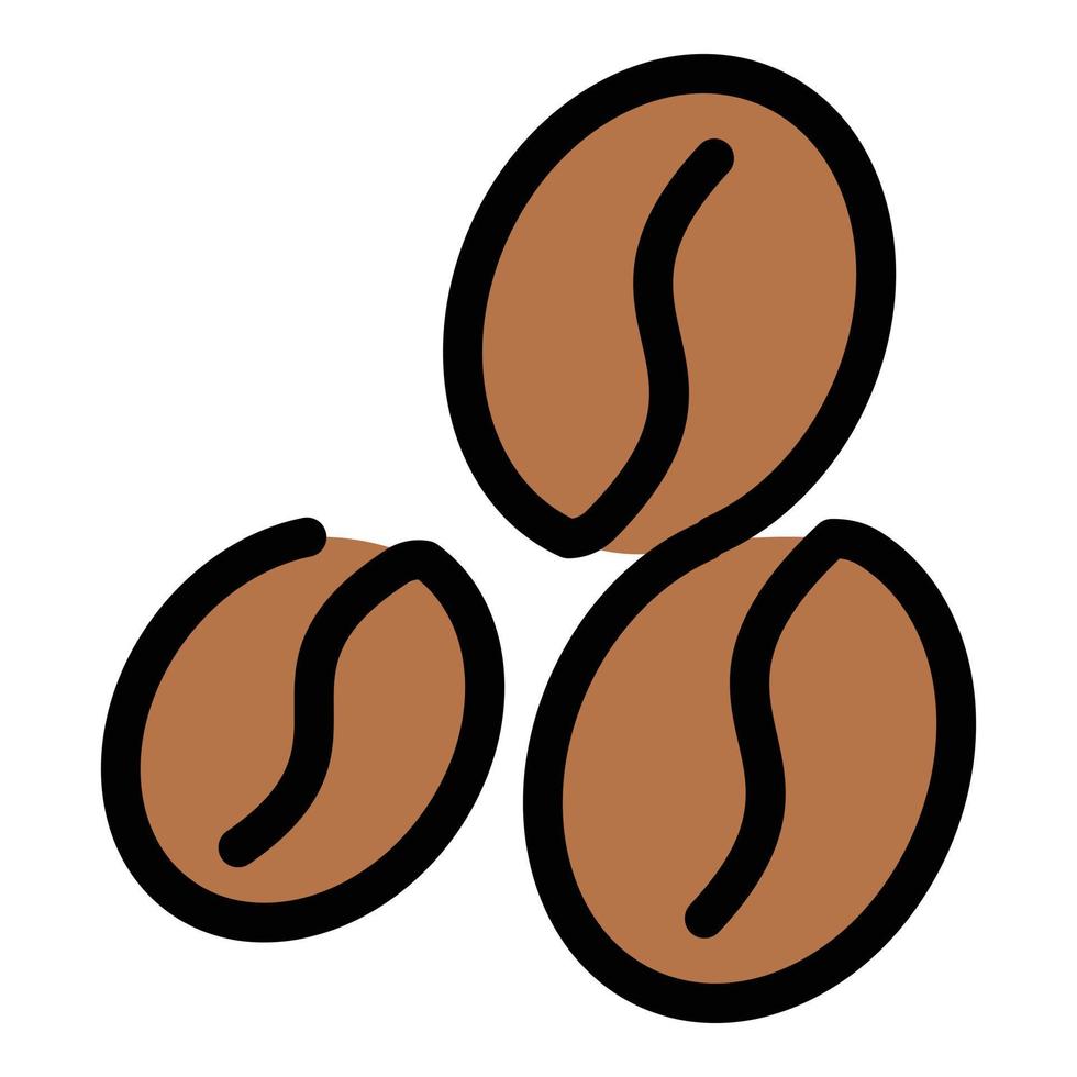 vector de contorno de icono de granos de café. bebida barista