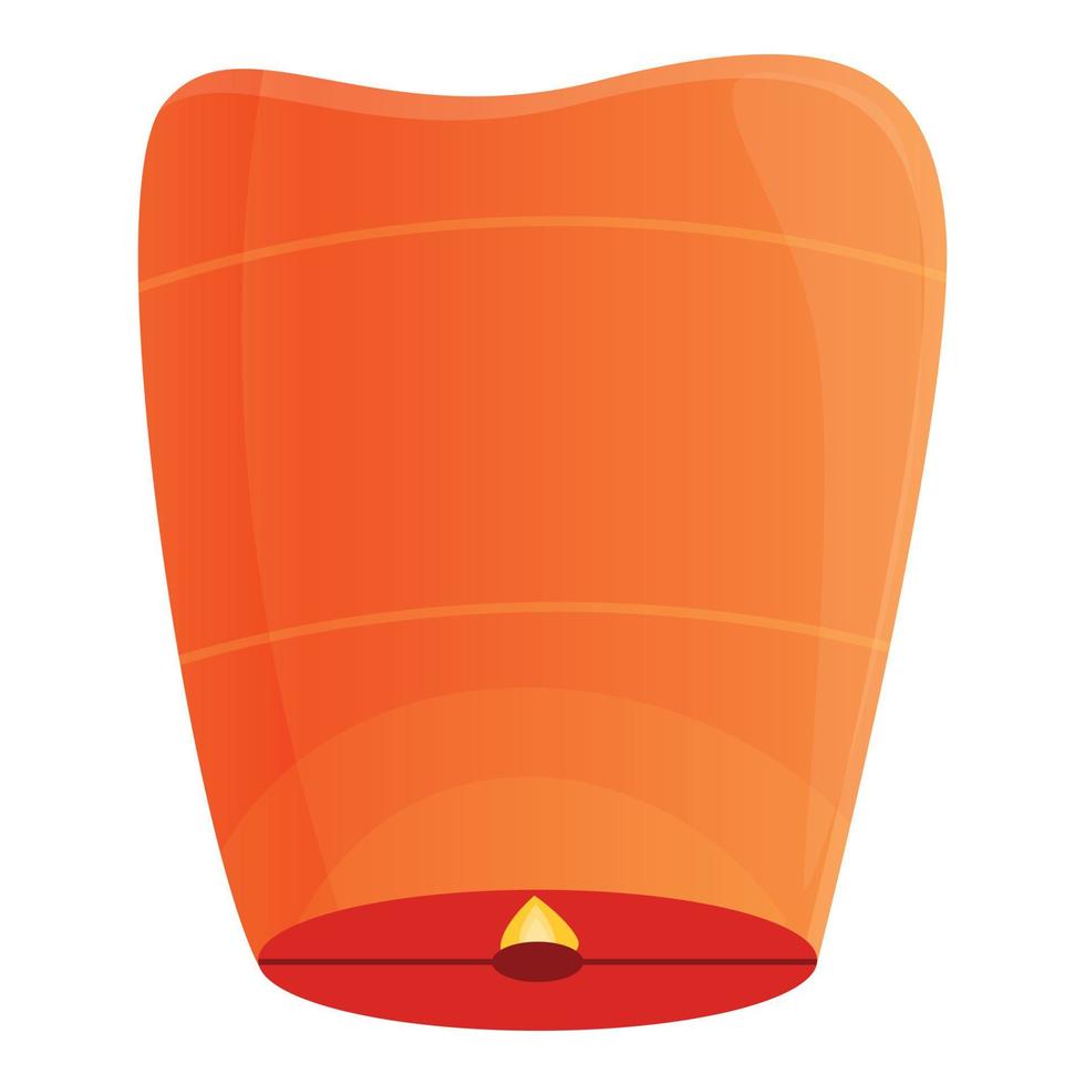 Tradition floating lantern icon, cartoon style vector