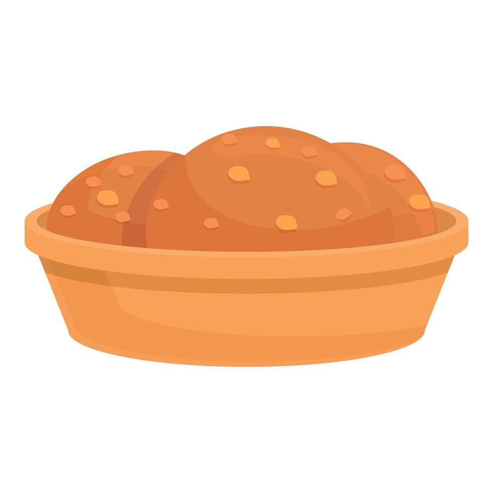 Takeaway cookies icon, cartoon style vector