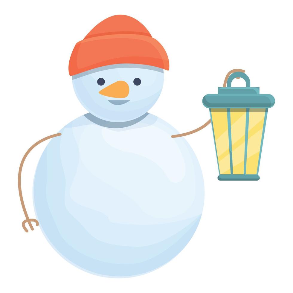 Snowman hand light icon cartoon vector. Xmas fun vector