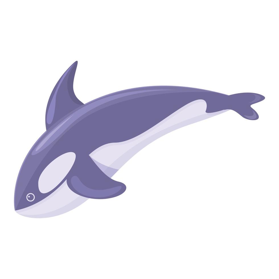 icono de ballena asesina acuática, estilo de dibujos animados vector