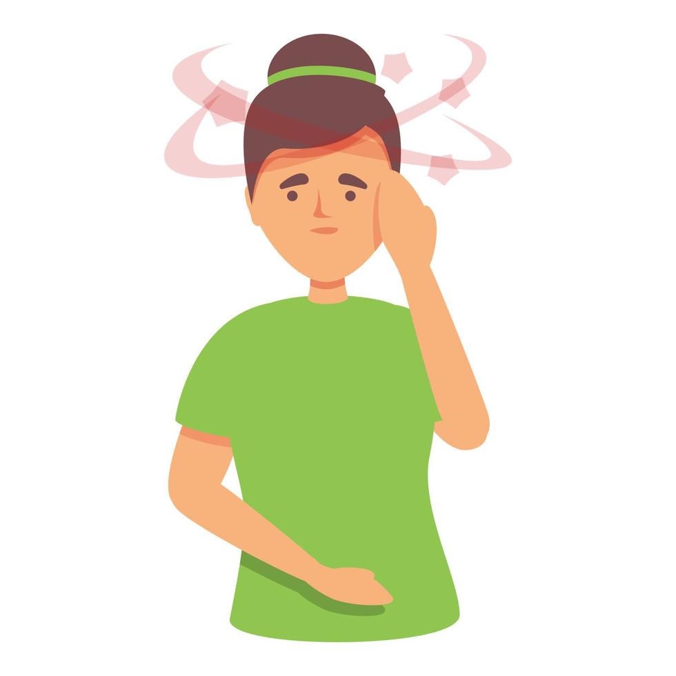 Brain sick icon cartoon vector. Dizziness headache vector
