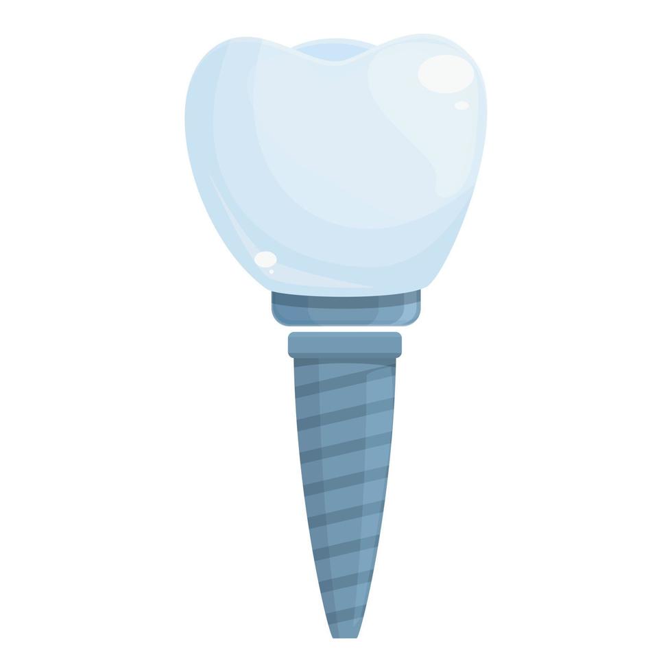 nuevo vector de dibujos animados de icono de implante dental. diente oral