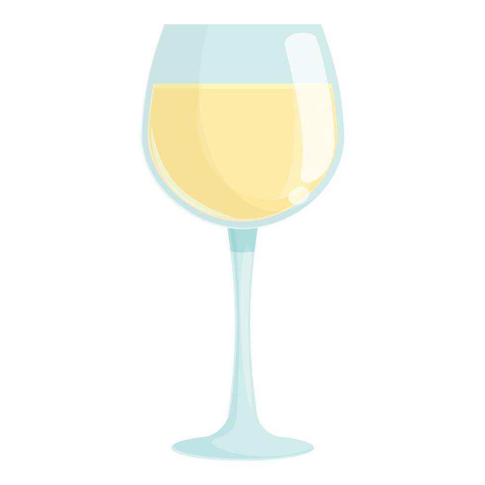 White wine glass icon cartoon vector. Alcohol sommelier vector