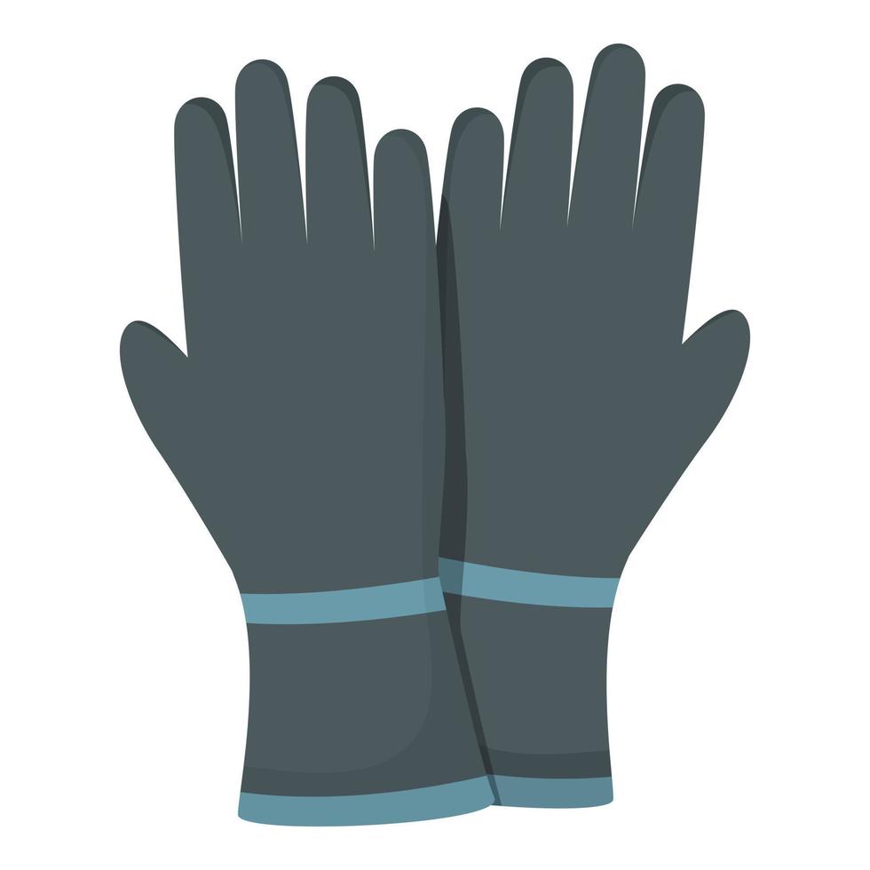 vector de dibujos animados de icono de guantes negros. Medida de seguridad