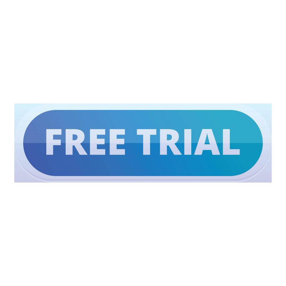 Free trial button icon, cartoon style vector