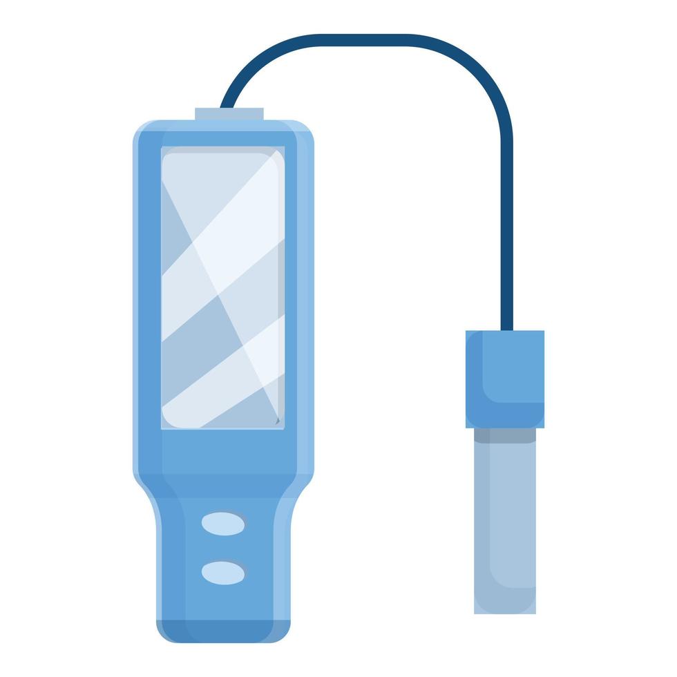 Ph meter acidic icon, cartoon style vector