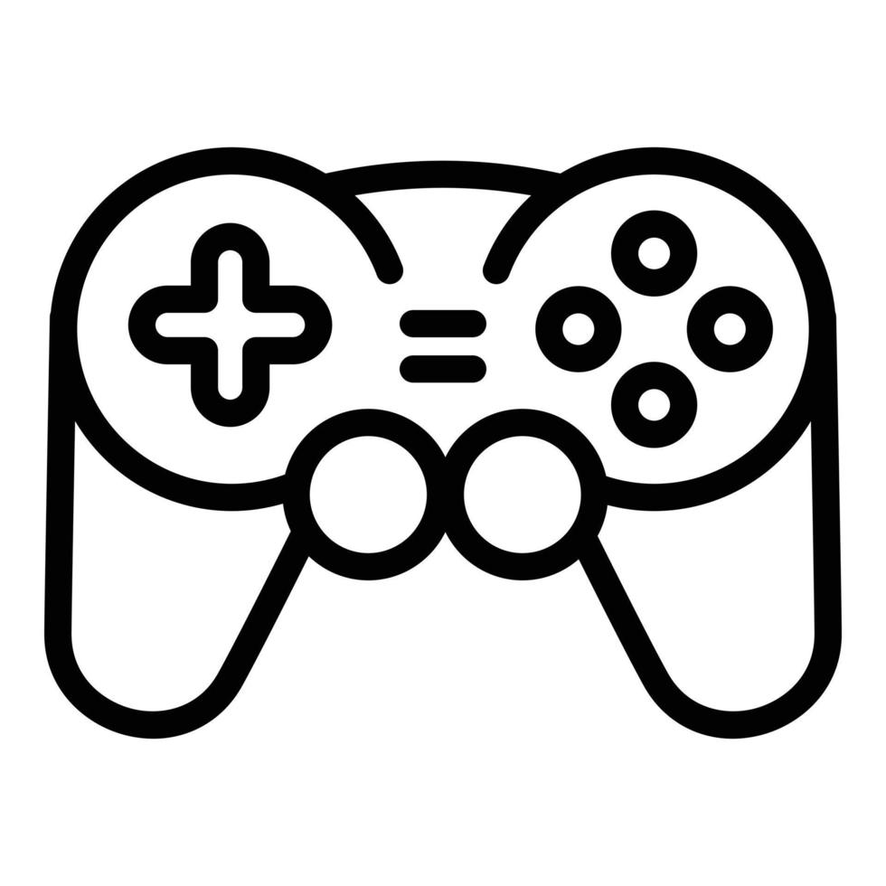 icono de joystick de juegos, estilo de esquema vector