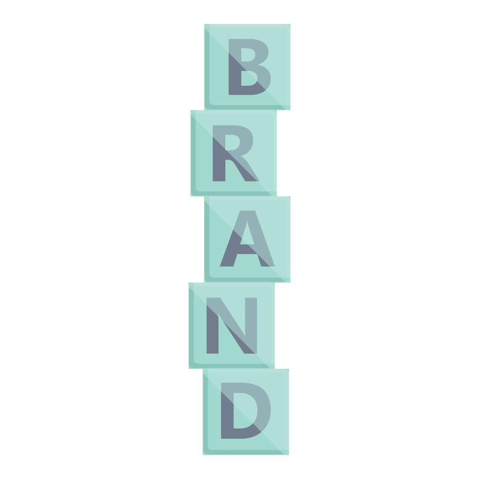 Brand tower icon cartoon vector. Word strategy vector