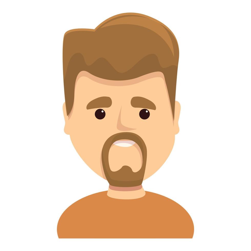 Portrait of man with moustache icon, cartoon style vector