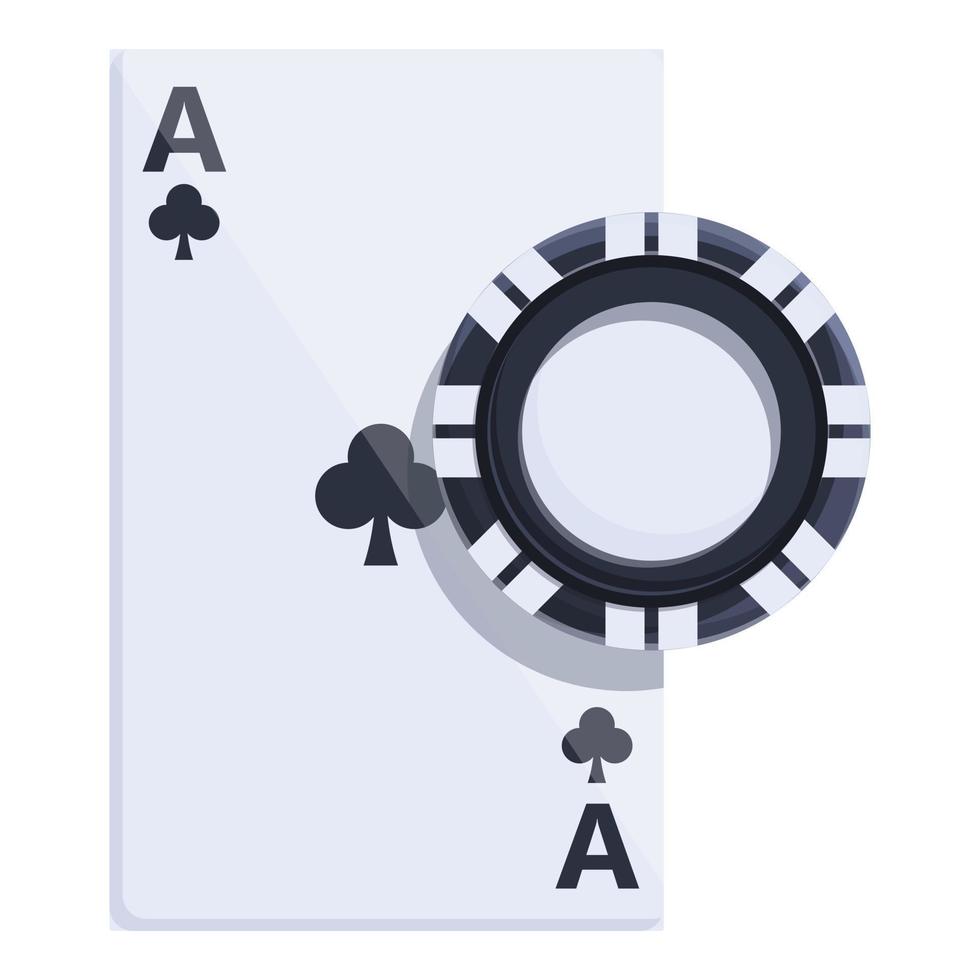 vector de dibujos animados de icono de tarjeta de juego negro. casino póquer