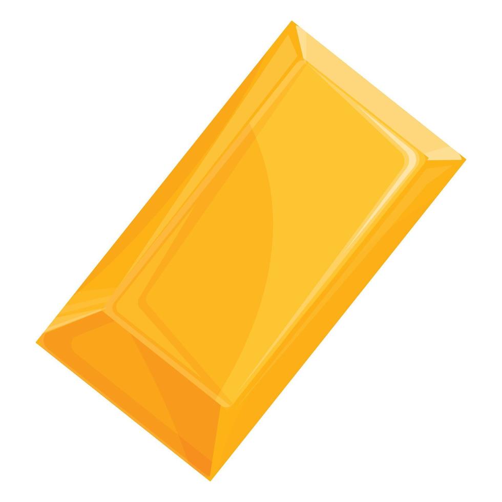 Top view gold bar icon, cartoon style vector