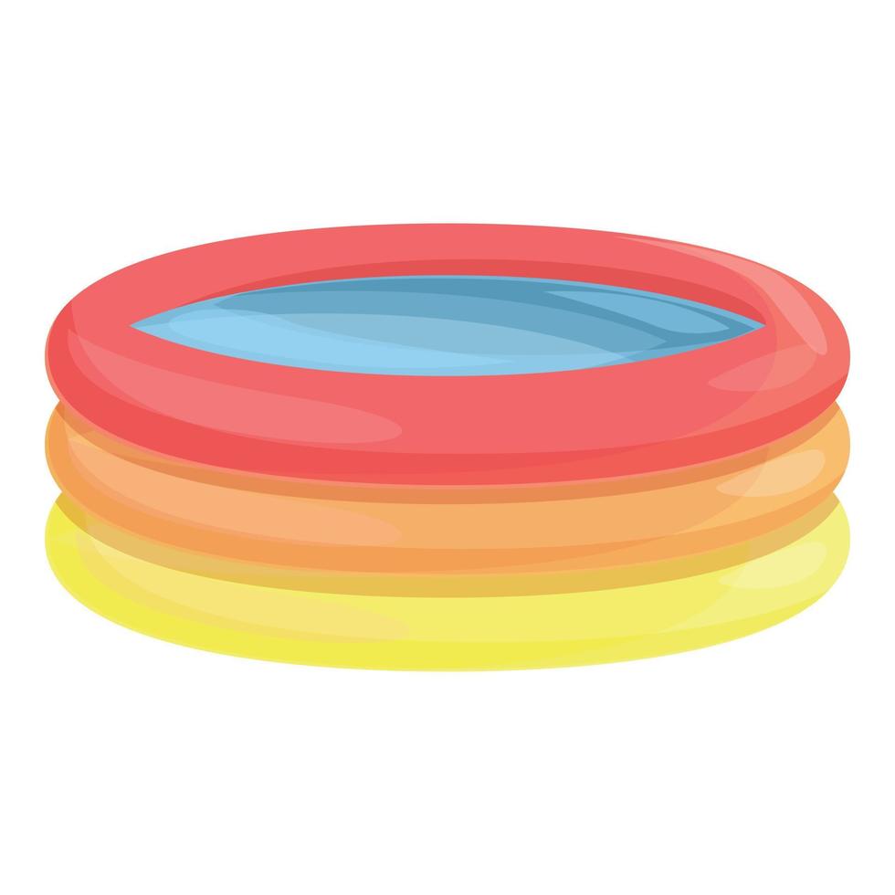 vector de dibujos animados de icono de piscina inflable colorido. nadar en el agua