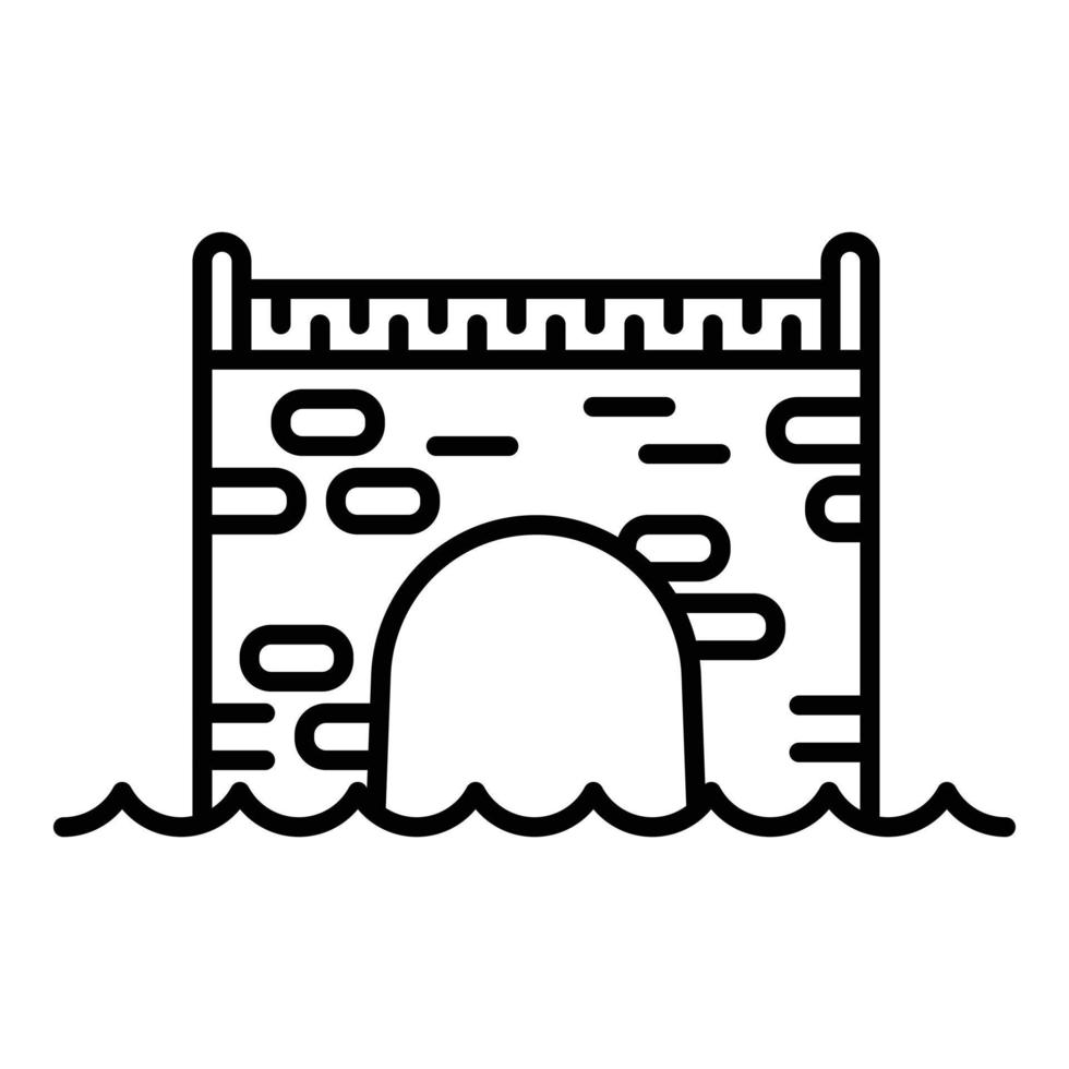 Brick bridge icon, outline style vector