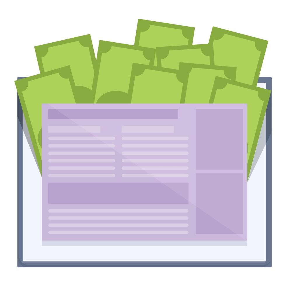 Online cash icon cartoon vector. Money blog vector