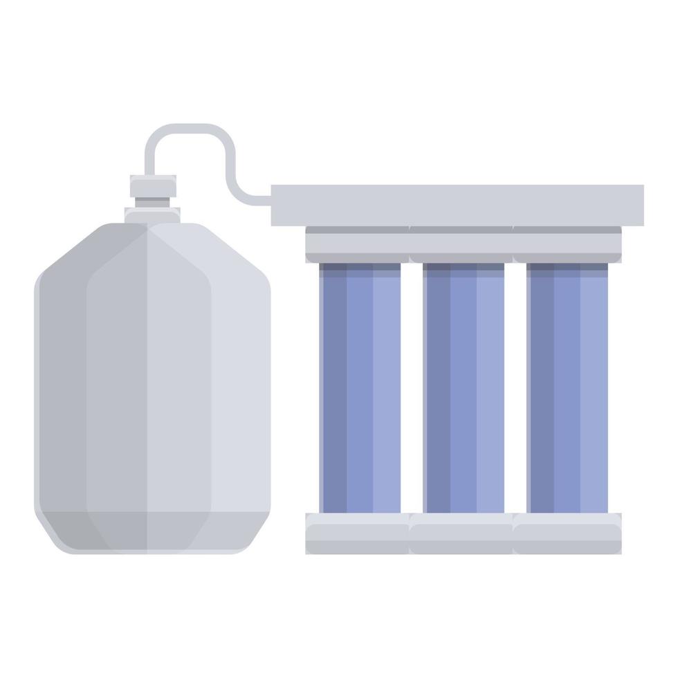 Stage water purification icon, cartoon style vector
