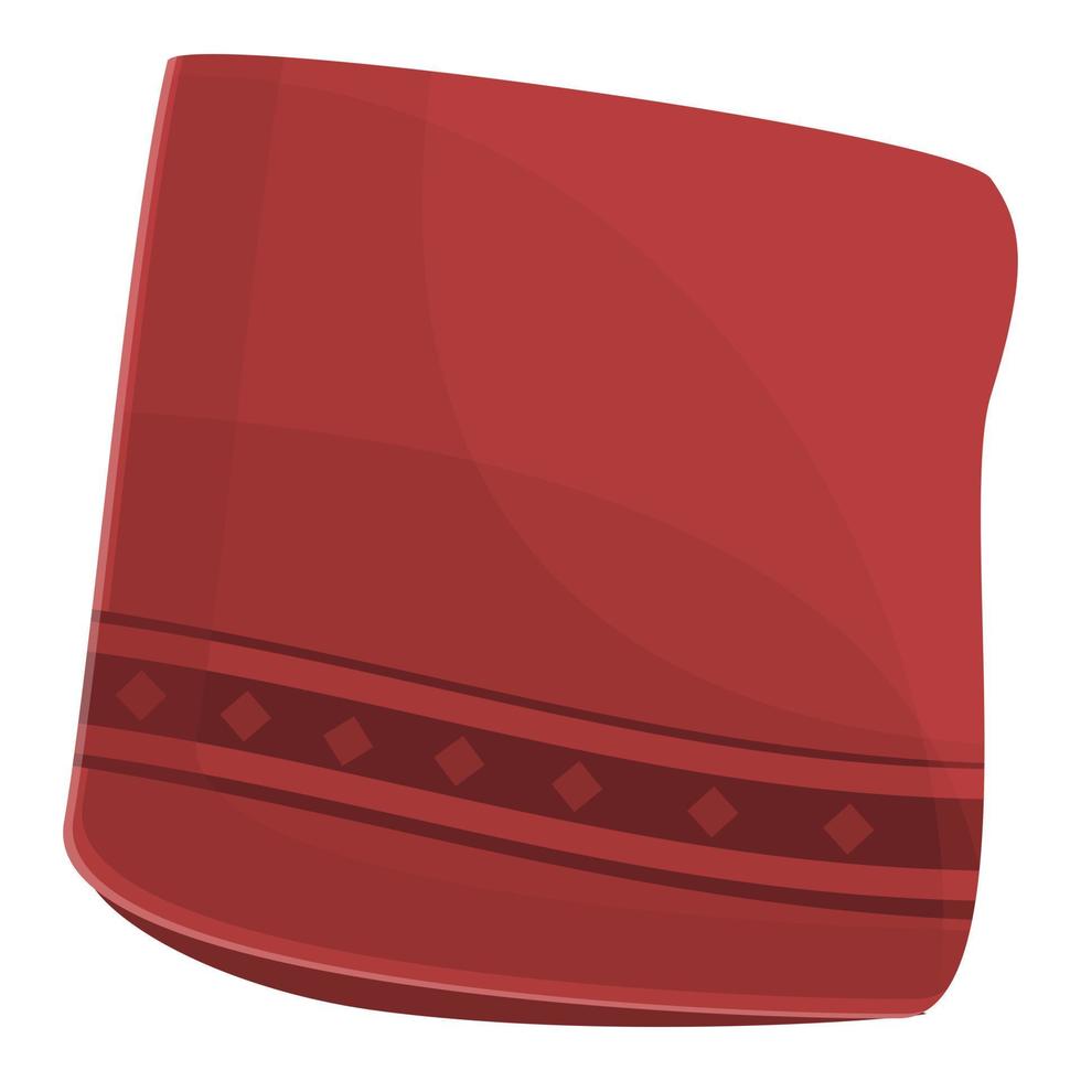 Red handkerchief icon, cartoon style vector