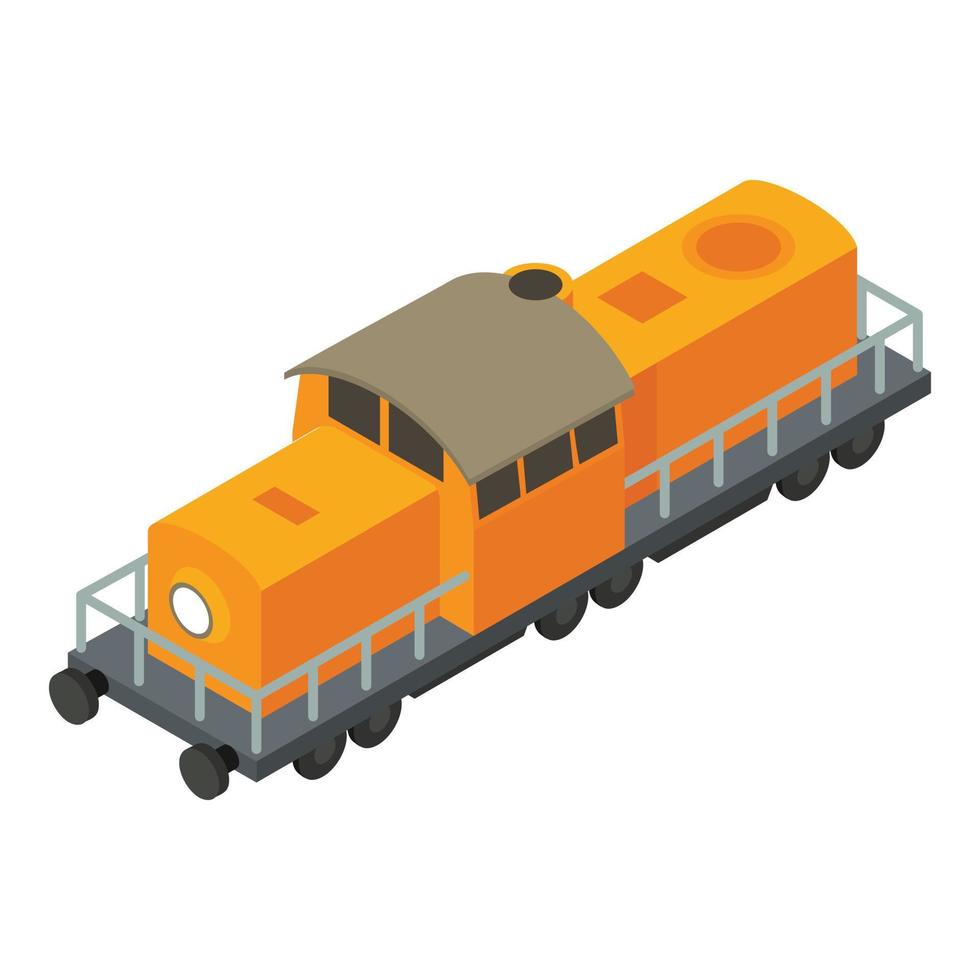 Engine train icon, isometric style vector