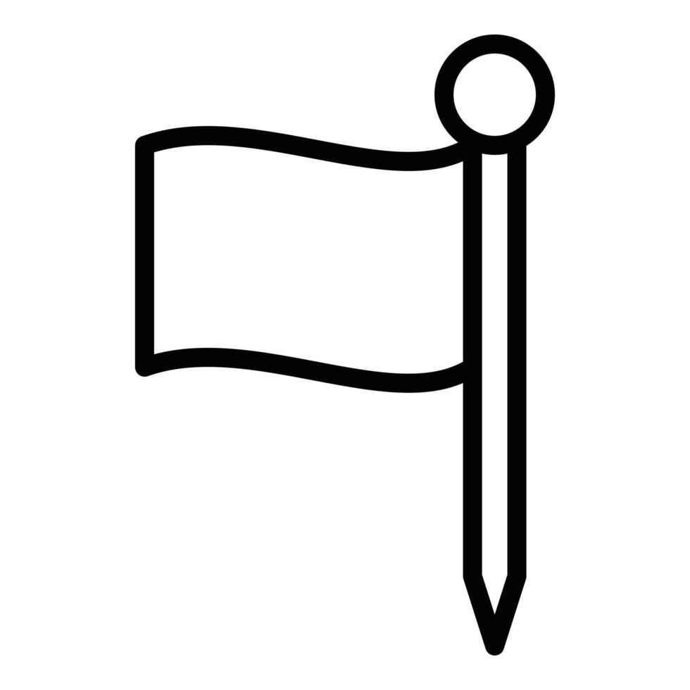 icono de bandera roja de croquet, estilo de esquema vector