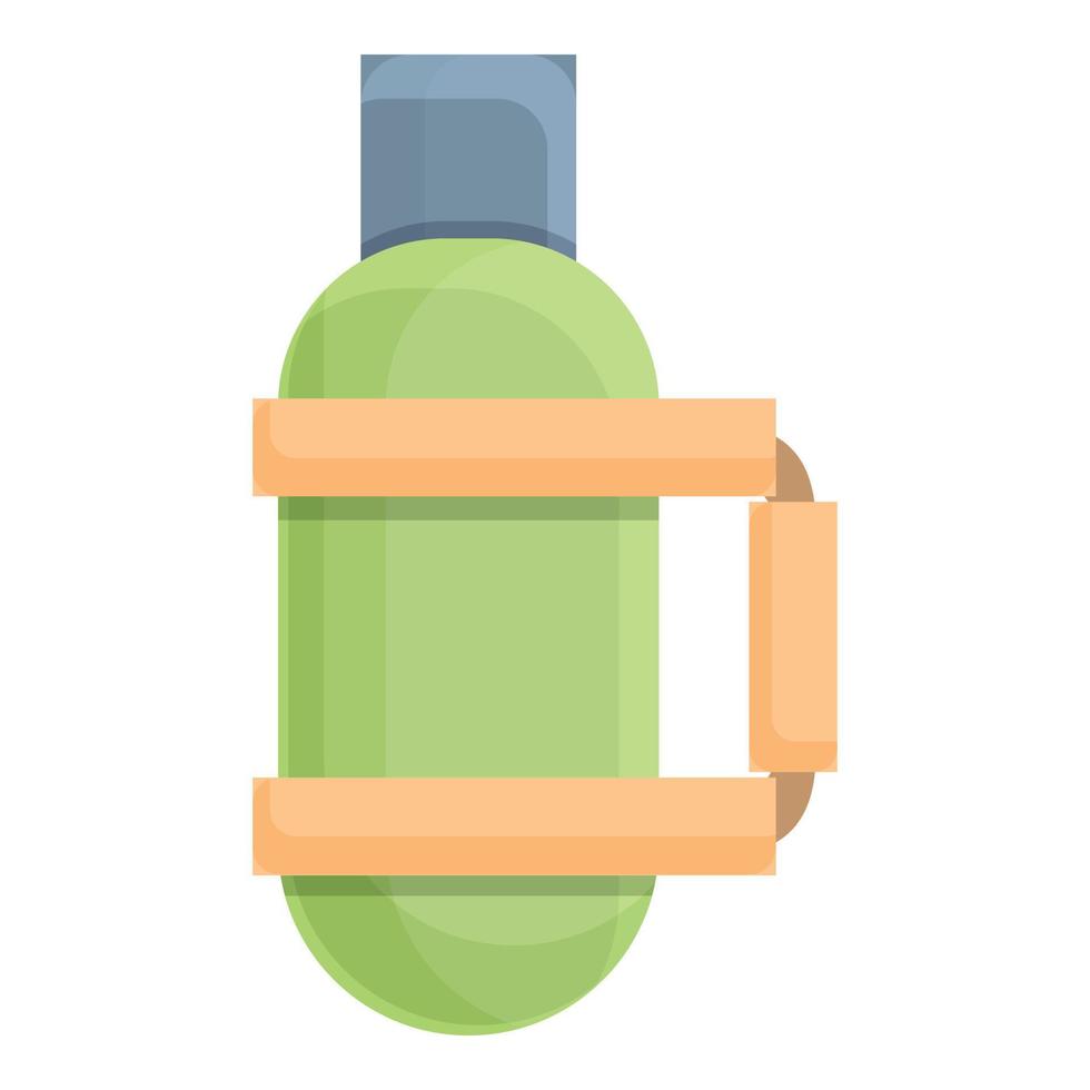 Hiking water bottle icon, cartoon style vector