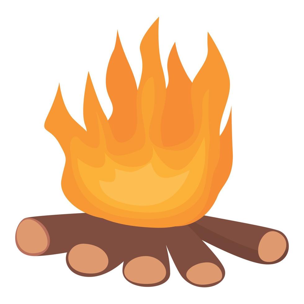 Big campfire icon, cartoon style vector