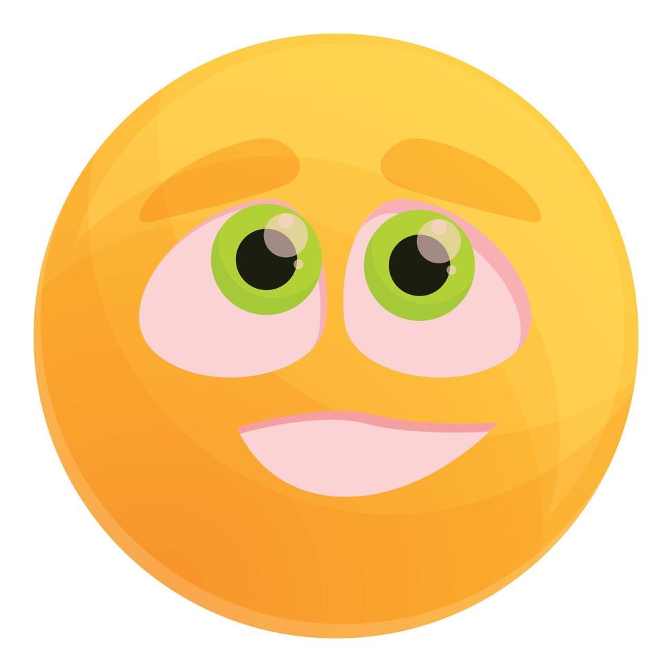 Good emoticon icon, cartoon style vector