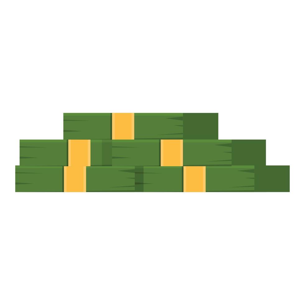 Bank cash stack icon, cartoon style vector