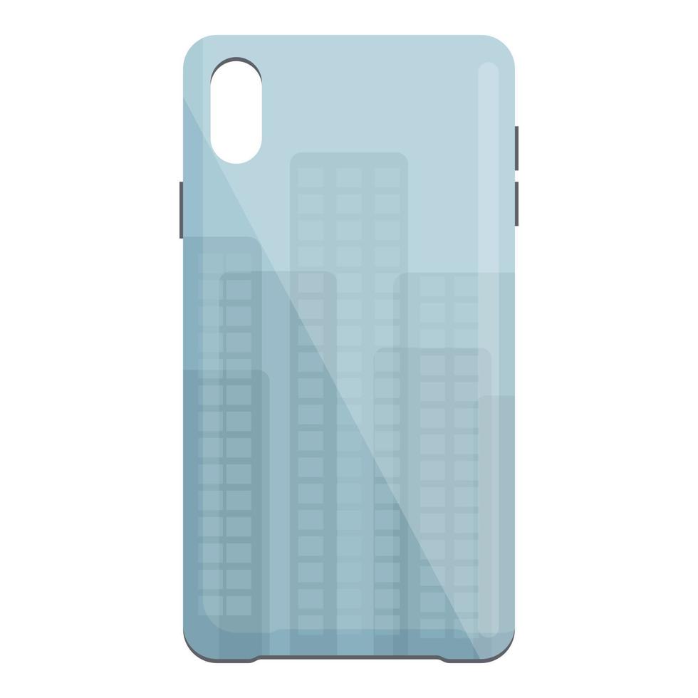 City view smartphone case icon cartoon vector. Phone cover vector
