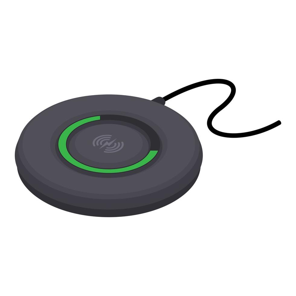 Pad wireless charger icon, isometric style vector