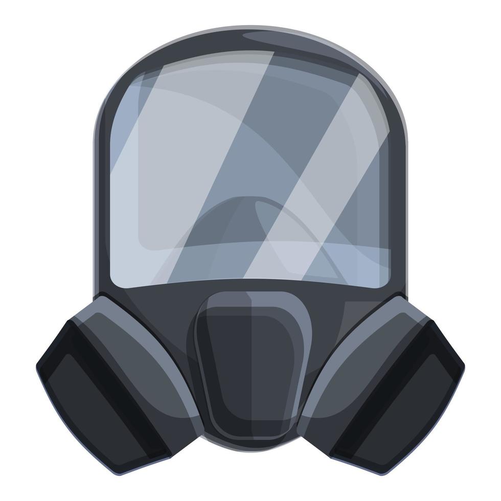Acid gas mask icon, cartoon style vector
