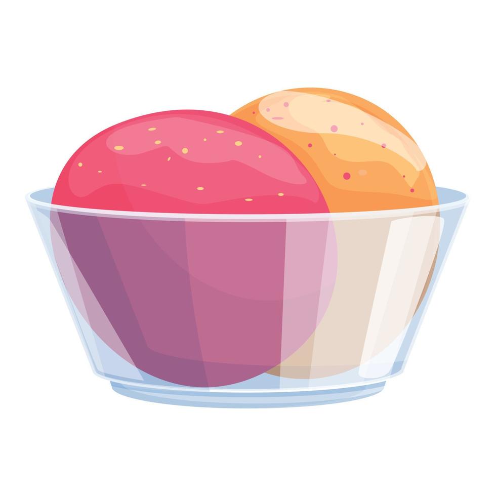 Cold ice cream icon, cartoon style vector