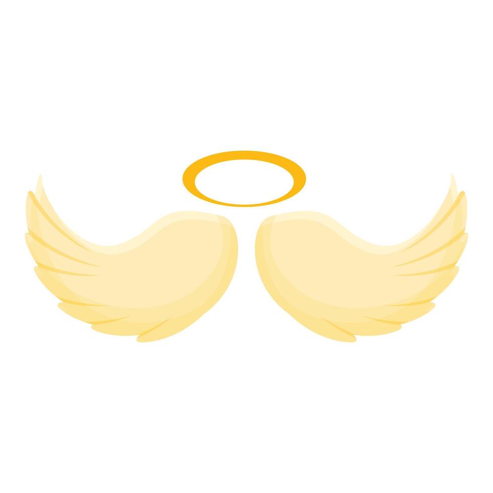 Saint wings icon, cartoon style vector