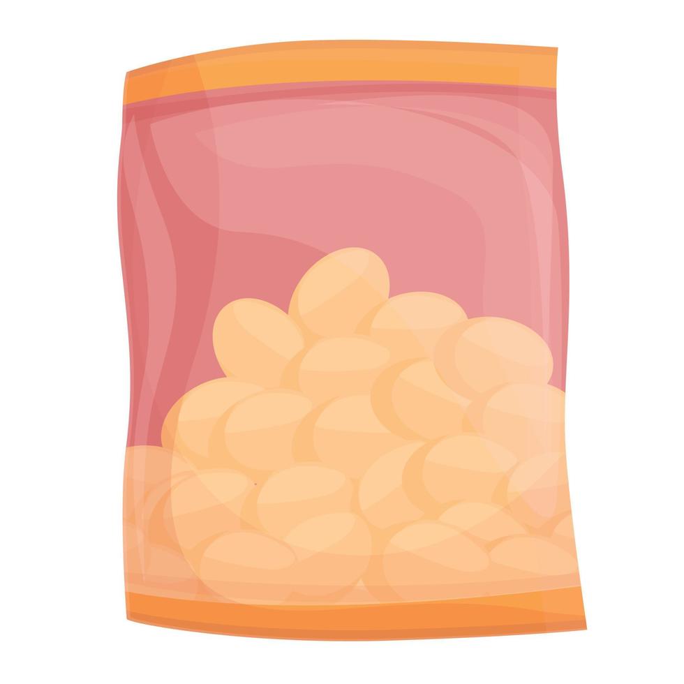 Bag with nuts icon cartoon vector. Peanut sack vector