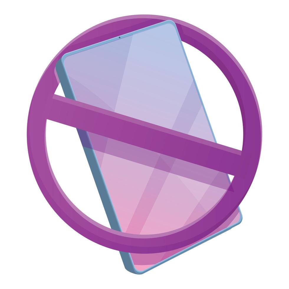 Digital detoxing gadget icon, cartoon style vector