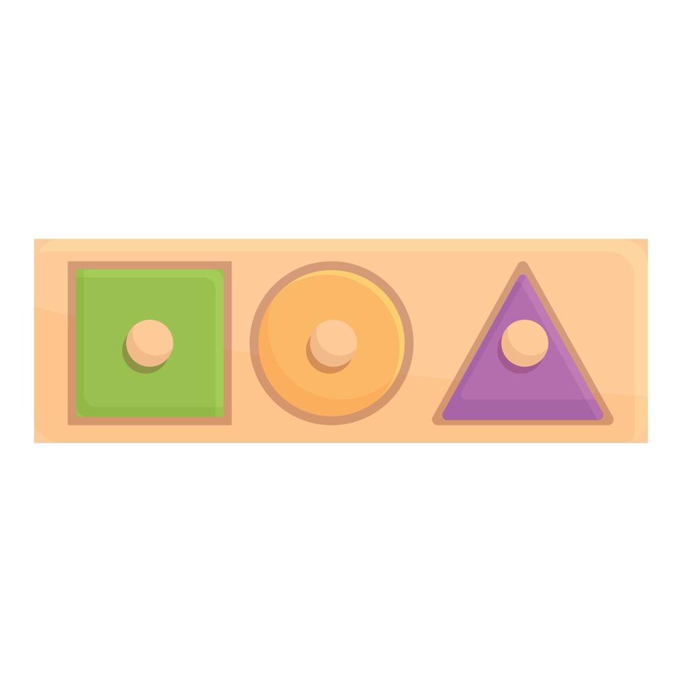 vector de dibujos animados de icono de juego de matemáticas montessori. juguete de madera