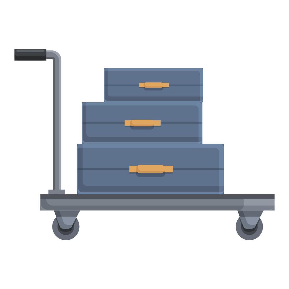 Storage luggage trolley icon cartoon vector. Carry summer vector