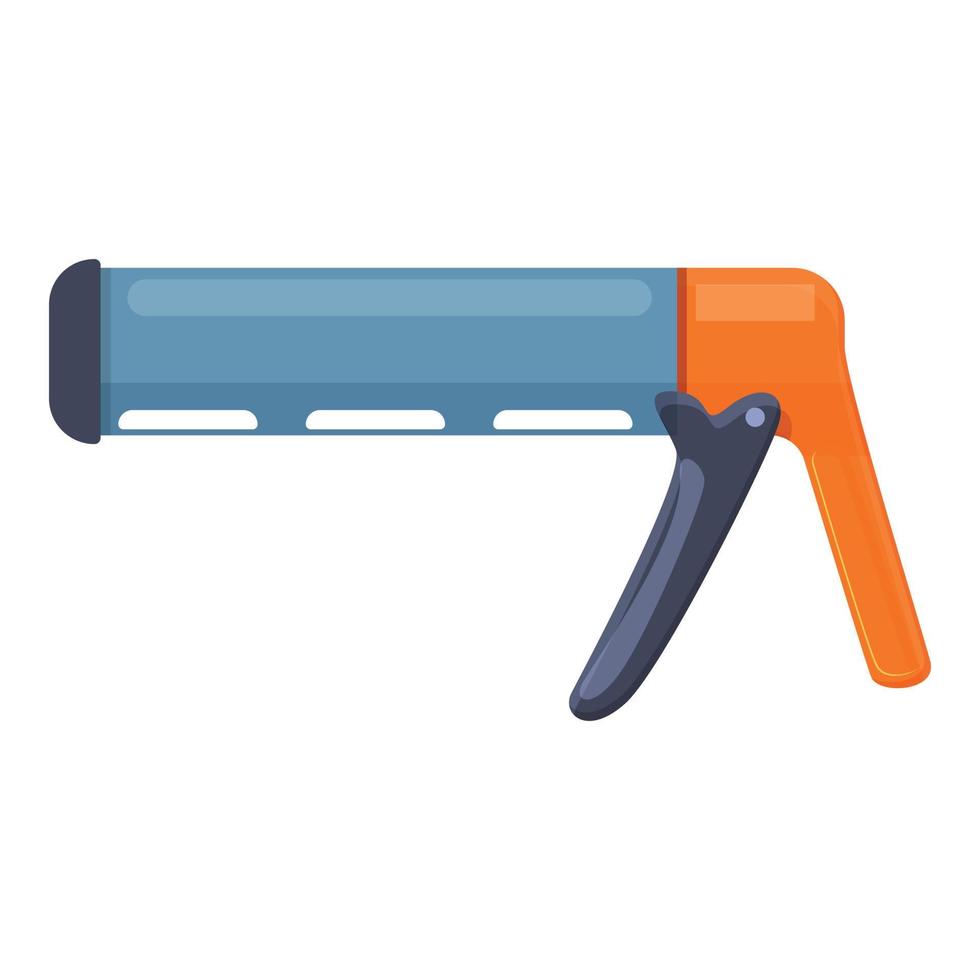 Applicator silicone caulk gun icon, cartoon style vector