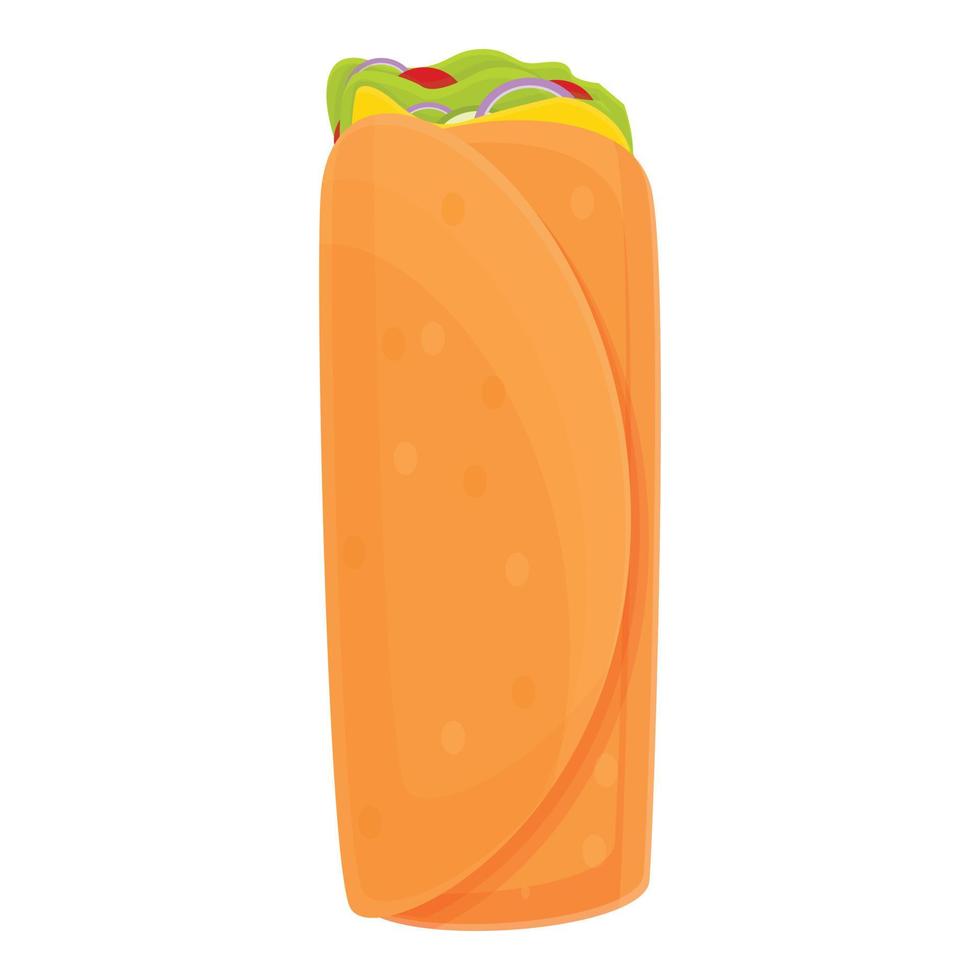 Takeaway shawarma icon, cartoon style vector