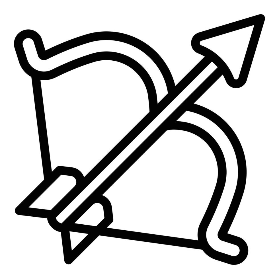 Archery bow icon, outline style vector