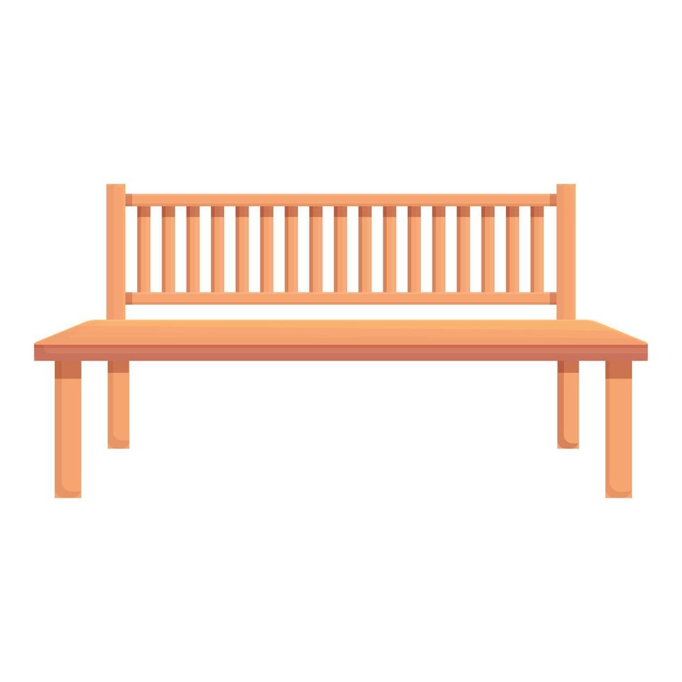 Wood patio bench icon cartoon vector. Garden furniture vector