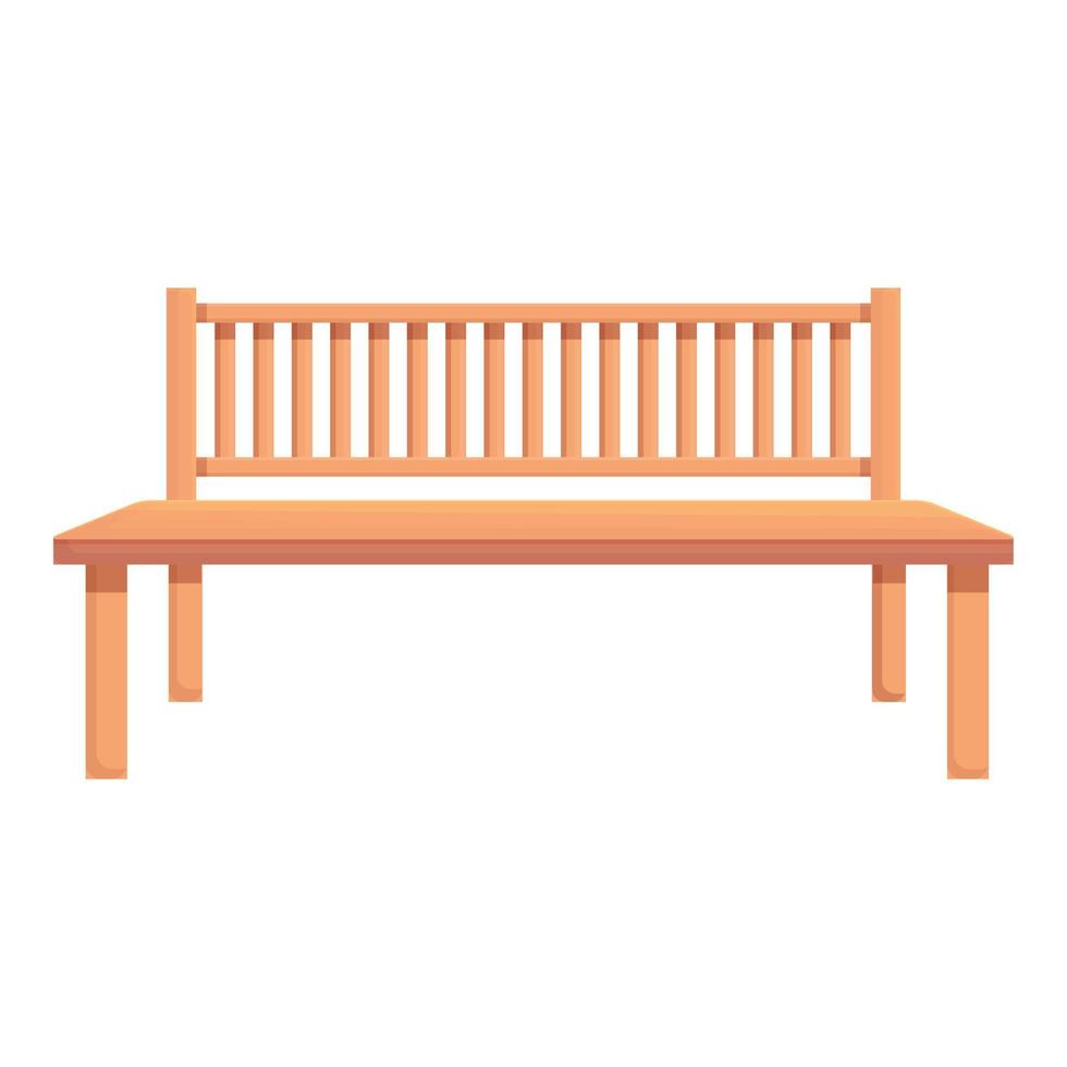 Wood patio bench icon cartoon vector. Garden furniture vector