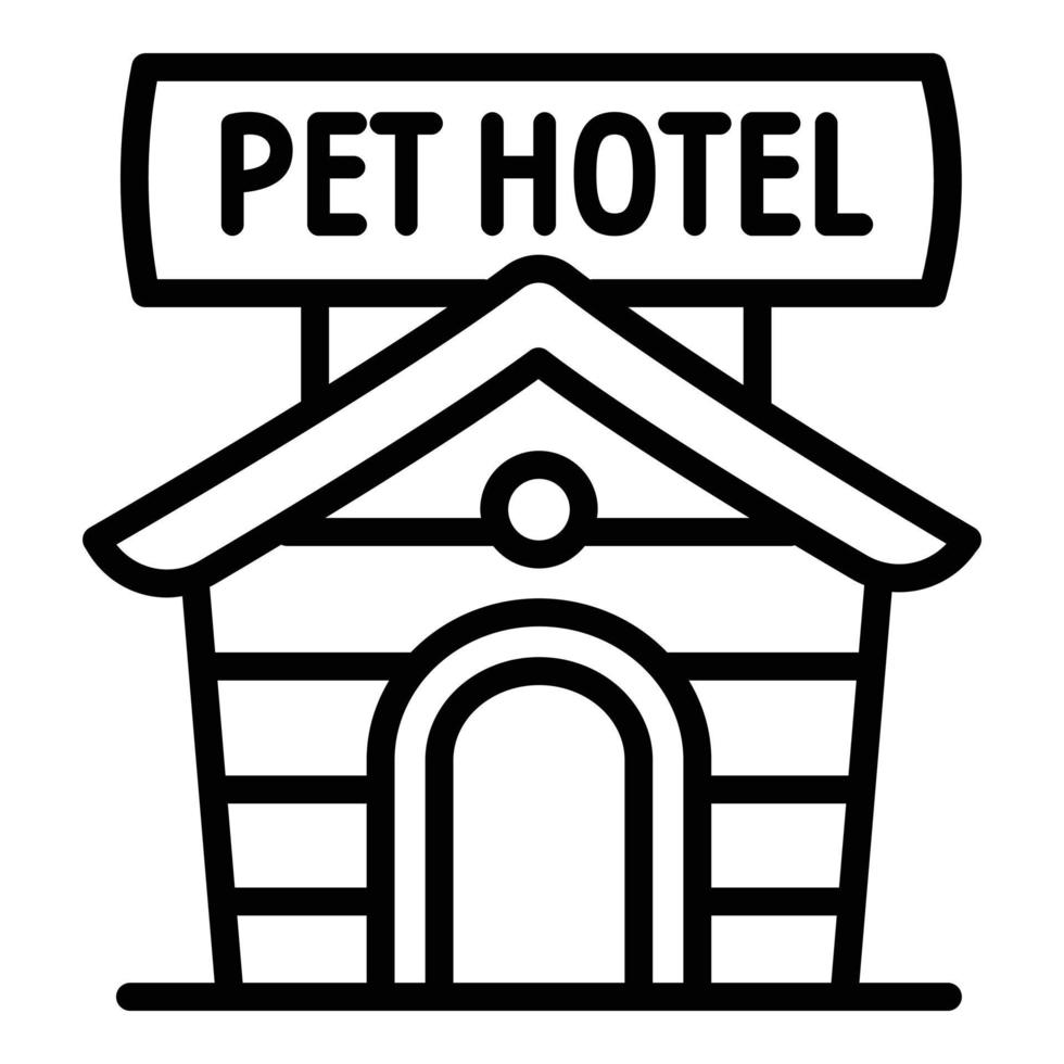 icono de hotel para mascotas al aire libre, estilo de esquema vector