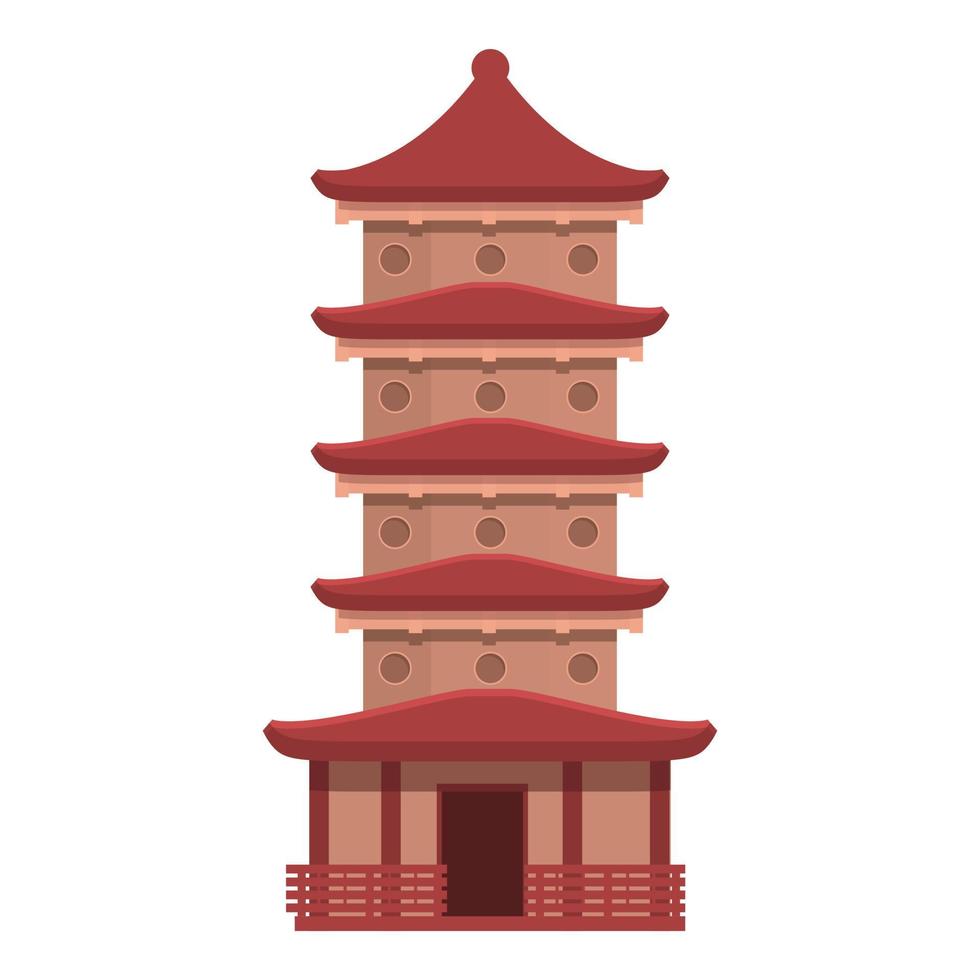 vector de dibujos animados de icono de pagoda de palacio. casa china