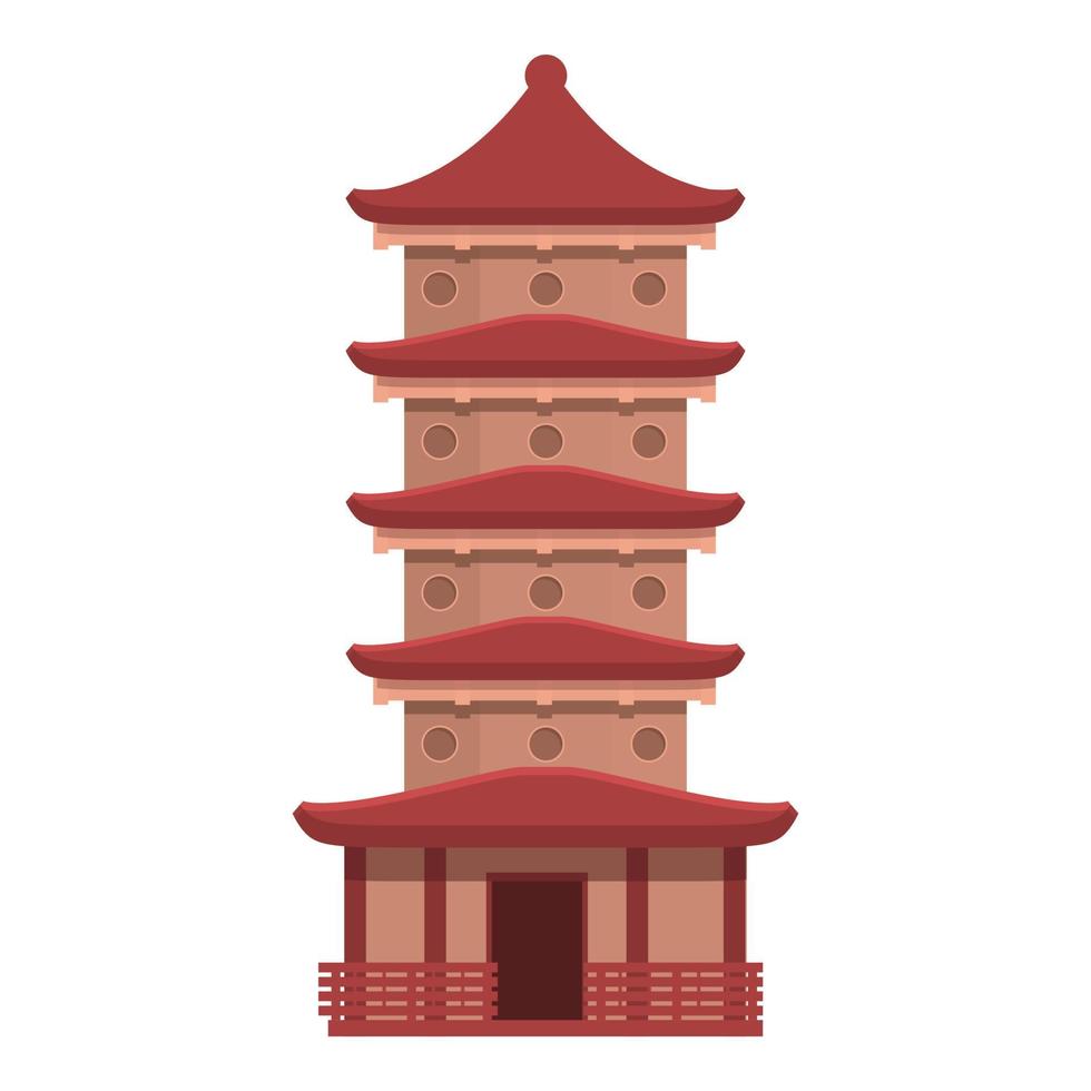Palace pagoda icon cartoon vector. China house vector