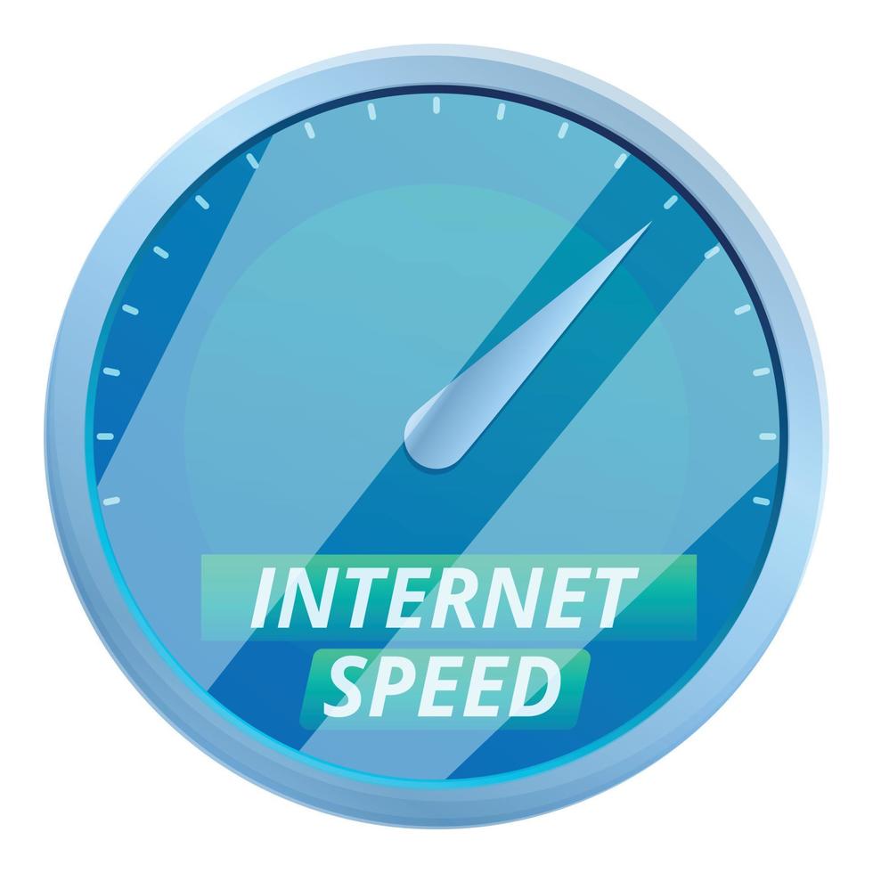 Internet speed gauge icon, cartoon style vector