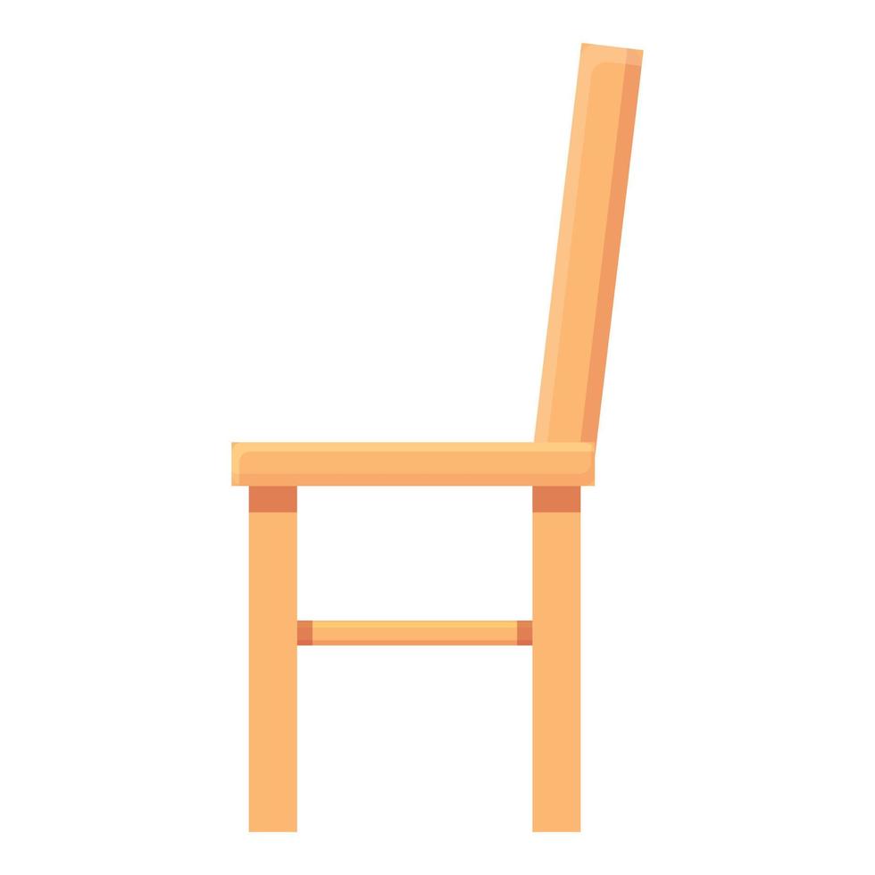 Small wood chair icon cartoon vector. Wooden furniture vector
