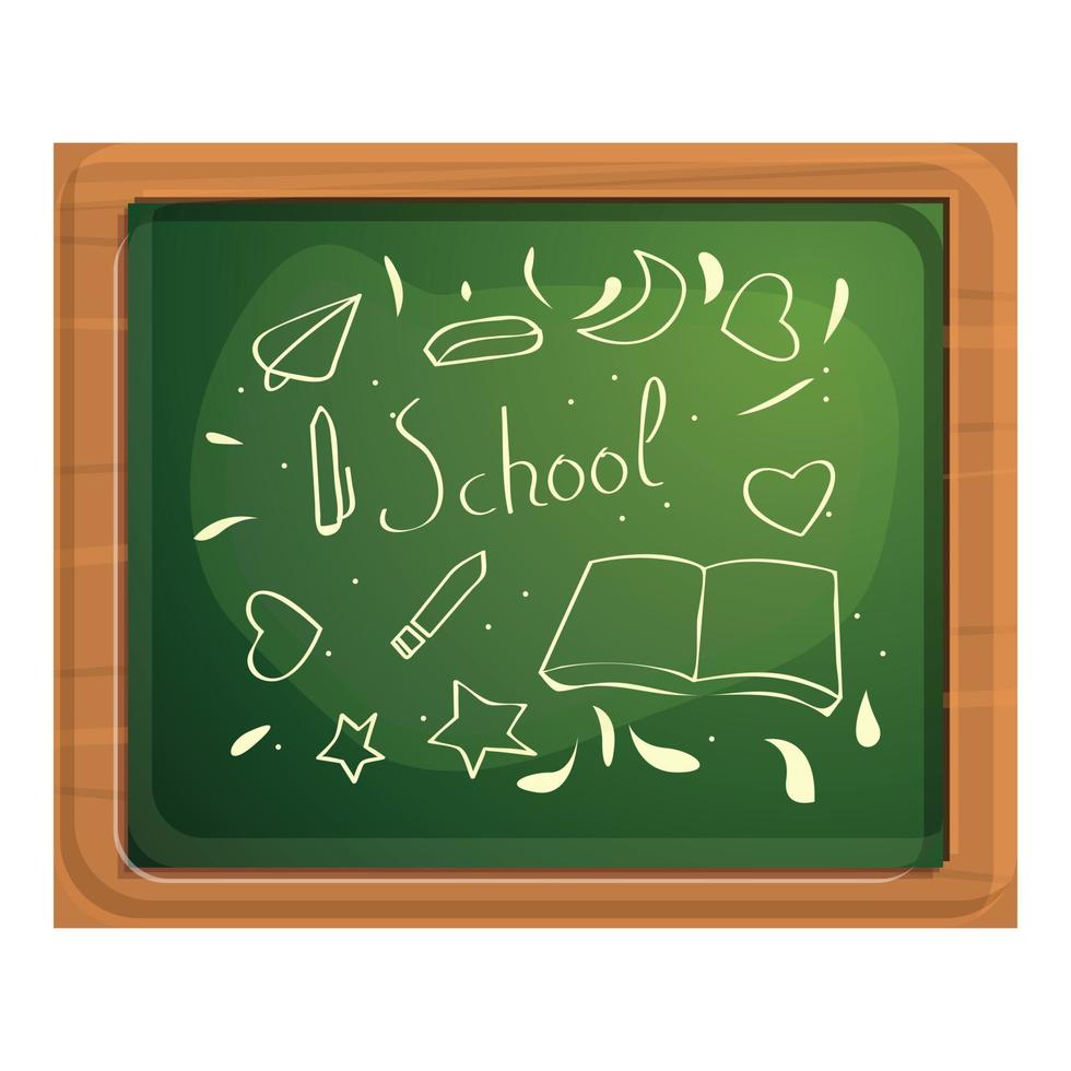 Drawing pictures chalkboard icon, cartoon style vector