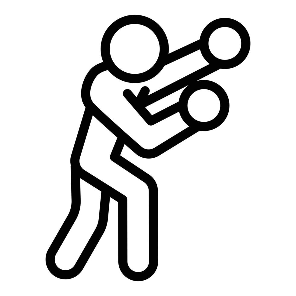 icono de boxeador, estilo de esquema vector